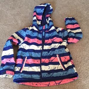 Fleece-lined hooded raincoat